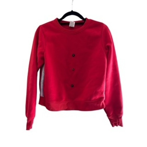 All in Motion‎ Red Sweatshirt XS Button Accent Pullover Top - Picture 1 of 7